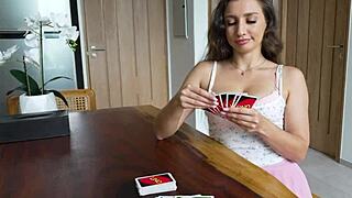 Lost the card game bet now riding his cock rough and moaning