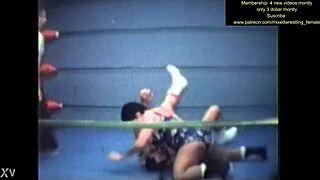 Intense mixed nude wrestling action showdown