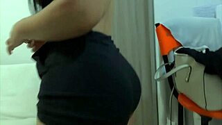 sexy latina girlfriend slips condom on boyfriend's huge black cock for wild ride