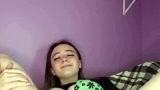 Young 18+ Teen Slut Pulls Panties Aside Rubs Puffy Pussy on Webcam!