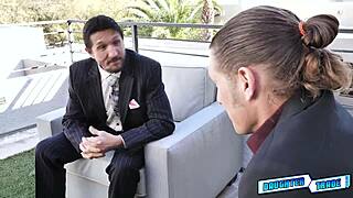 Young brunettes master hardcore group blowjobs on huge mature cocks