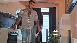 new tenant arrives and gets ready to fuck in her free first month