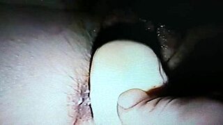 Intense dildo fucking leaves wife's sloppy pussy overflowing with thick cum running down thighs