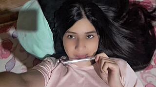 20-year-old shows big boobs to english teacher secretly