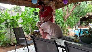 Sexy Ex-Wife Bends Over Skirt For Shaved Pussy Hammering