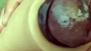 Thick cock throbs in slow motion masturbation explosion