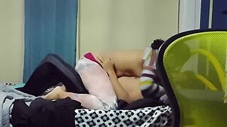 skinny latina flight attendant shakes ass first time