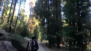 huge cock pounds blonde tits in public trail fuck