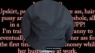 British Upskirt Mature Begs for Asshole Cum Filling!