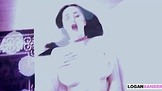 Logan Xander ravages Violet Voss goth pussy after barefoot foot tease