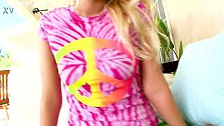 Vanessa Cage chokes on massive cock before gulping hot cum load