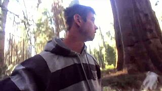 huge cock pounds blonde tits in public trail fuck