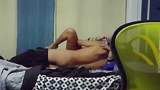 skinny latina flight attendant shakes ass first time