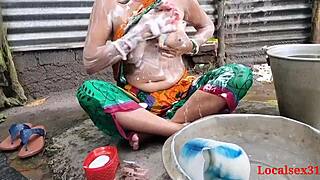 Pure ecstasy surges as tongue devours wet Indian pussy close-up