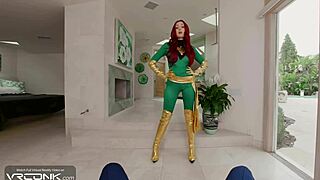 hey check phoenix rocking heels riding huge cock in x-men cosplay vr