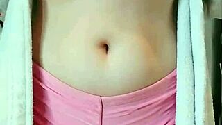 Cute pigtail student fresh from shower gropes big tits and wet pussy hungrily