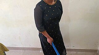 Chubby Indian Maid Rides Owner Doggy Creampie with Dirty Hindi Talk