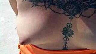 Mexicana whore flashes tits ass groped publicly on beach