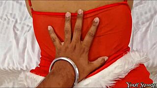 Milf rides shaved pussy on anniversary honeymoon practice