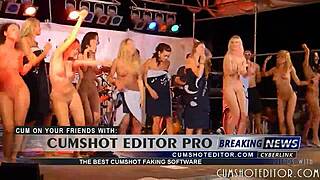 naughty women strip naked partying wild on stage?