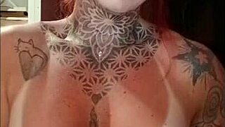 sexy redhead with big tits and tan lines teases fitness fans in my city