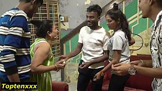 crazy hot wife flashes juicy tits and wet pussy at birthday party turning erotic wild