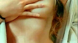 Cute pigtail student fresh from shower gropes big tits and wet pussy hungrily