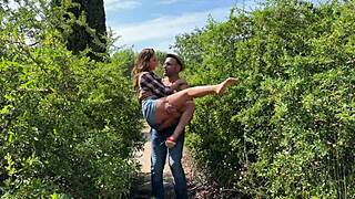 sexy brunette slut bares it all for outdoor 69 deepthroat cumshot trailer