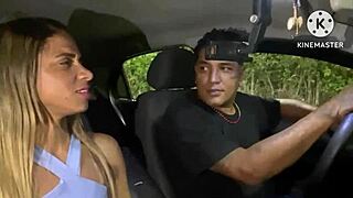 spanish wife cheats flashing pussy publicly after car runs out of gas