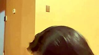 Ebony babe sucks sloppy big black cock before missionary cum on ass