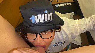 Colombian milf bitch slurps cock sloth-style before creampie blast!