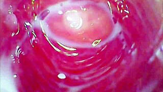 Glass dildo rides deep in tight juicy pussy coaster