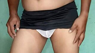 Gets wildly aroused in sheer white thong 🔥