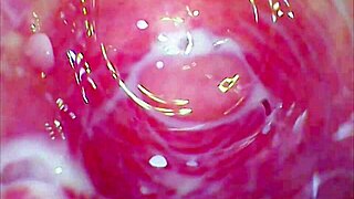 Glass dildo rides deep in tight juicy pussy coaster