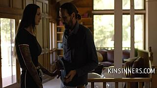 old guy rails slutty young girlfriend in cinema