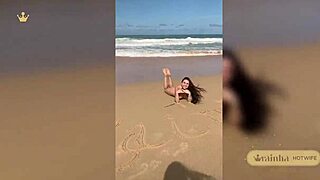Waves of Ecstasy Hit as Hotwife Tests Liquid Vibrator on Nudist Beach Tits