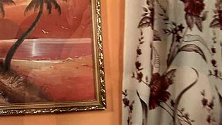 MATURE Woman HAIRY PUSSY One Leg Couch FUCK