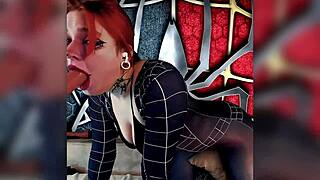 a beautiful redhead cosplayer hits sensual orgasm with dirty talk