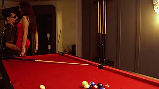 inviting curvy escort for juicy pussy cowgirl ride over pool table