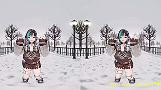 chihaya's vr180 mmd dance in 3d hololive style