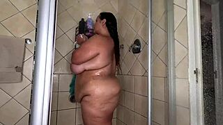 Big Tits BBW Ass Soapy Shower Tease Sizzles