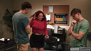 big tits milf teacher hooks up for deepthroat fucking