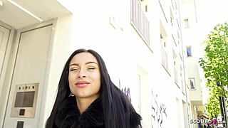 german scout grabs perfect latina caramella for hardcore casting pound