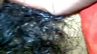 hairy pussy stretched by big black cock cumshot