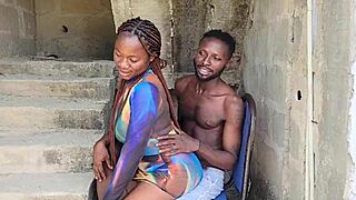 Neighbor and i fuck passionately outside with creampie finish