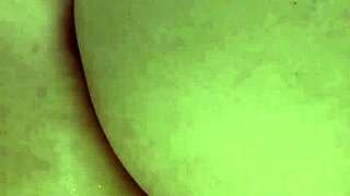 Cum leaks from pussy as strap-on pounds him in chastity blowjob