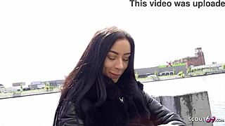 german scout grabs perfect latina caramella for hardcore casting pound