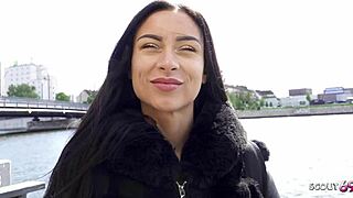 german scout grabs perfect latina caramella for hardcore casting pound