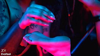 tickling barefoot toes breaks foot slave during bdsm training