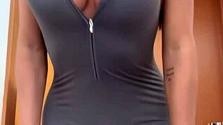 solo transsexual strokes pussy in videocall fan masturbation session